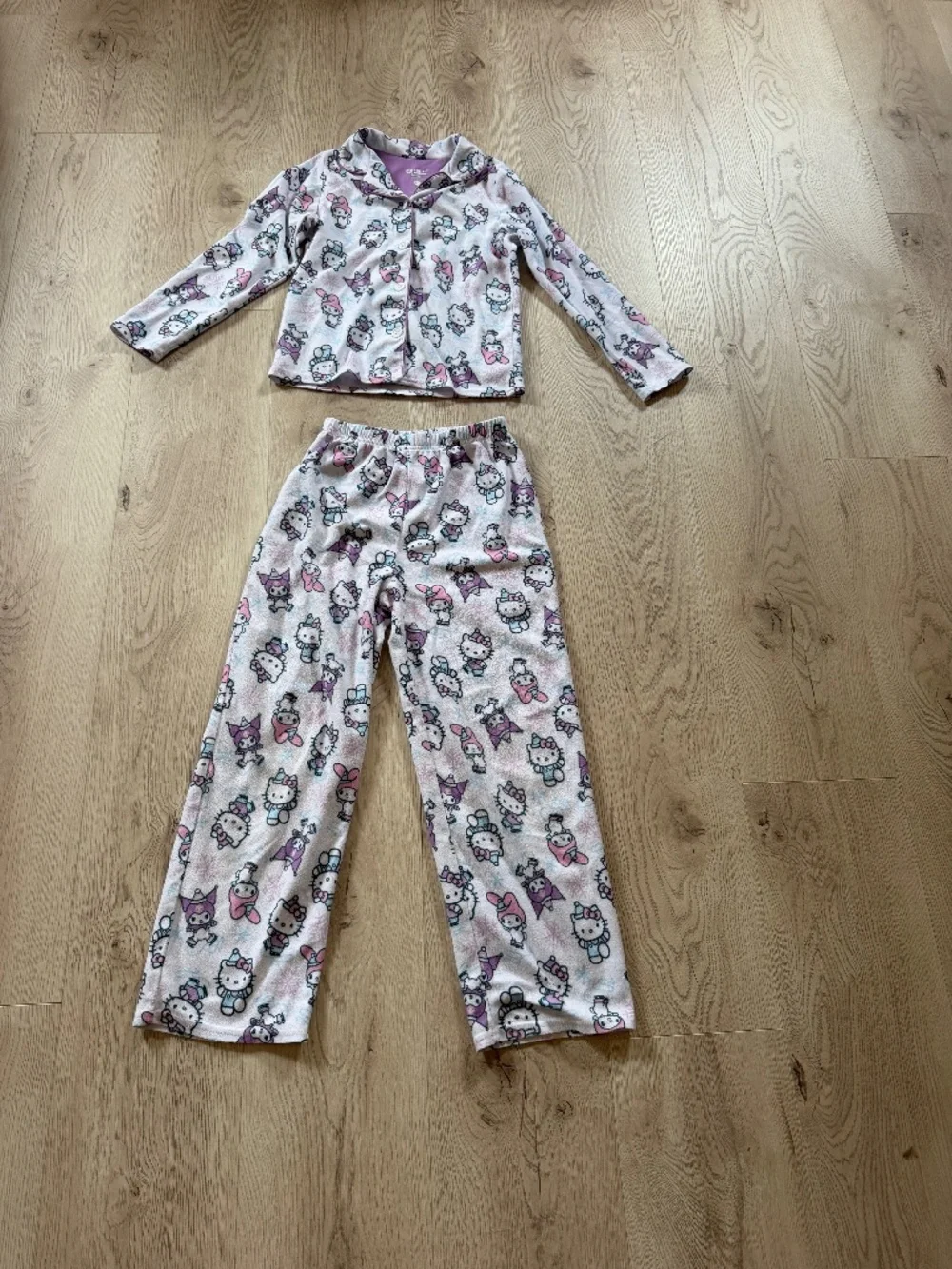 Hello Kitty Girls Notch Collar Top & Sleep Pants Pajama Set, 2-Piece Sz.8